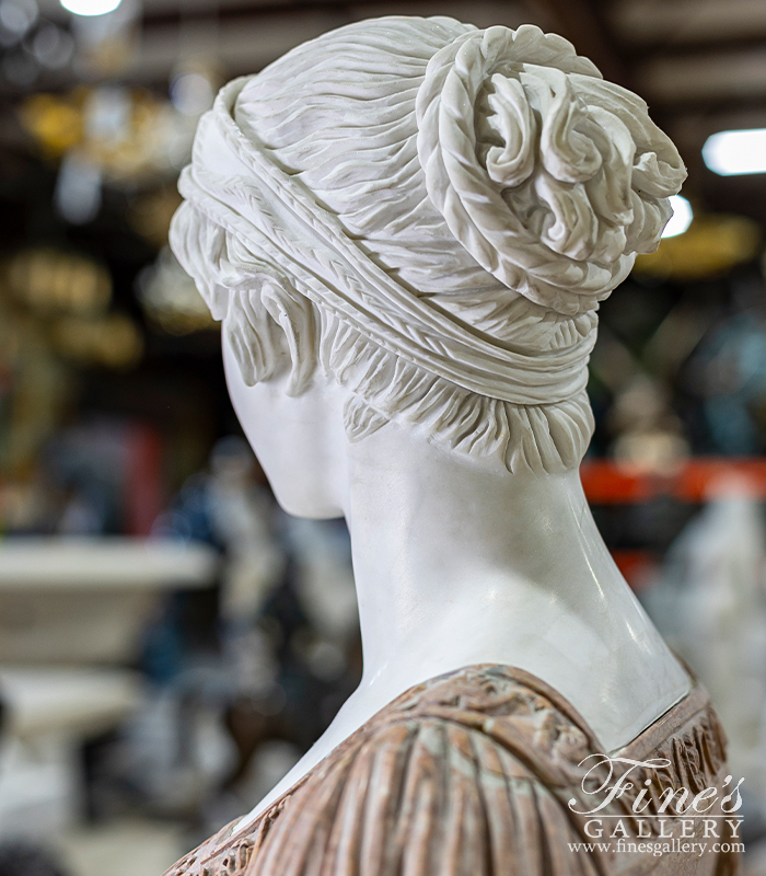 Marble Statues  - Female Marble Bust - MBT-410